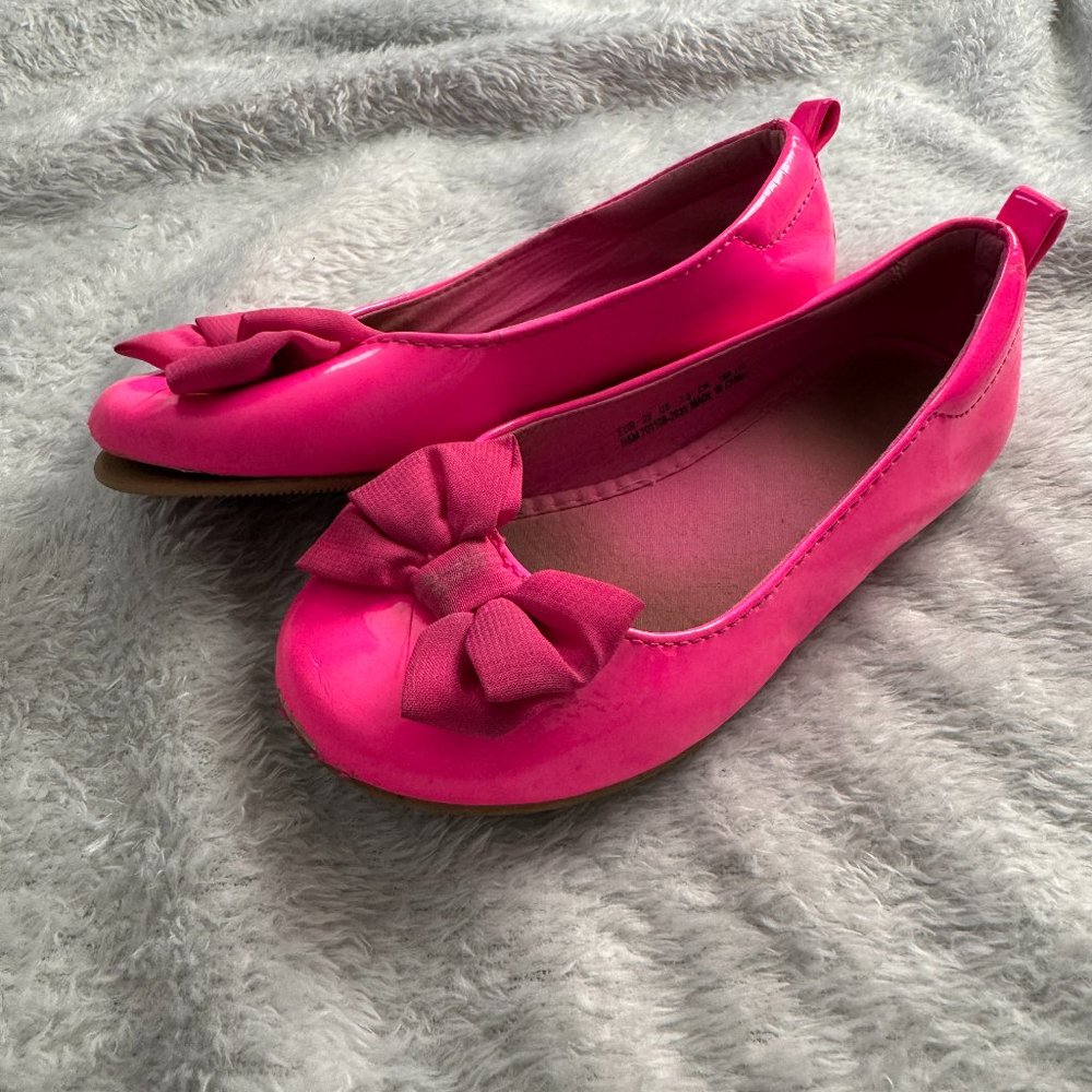H&M Bright Pink Patent Leather Toddler Ballet Flats Sz 7.5